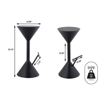 Chronos 29.75" Modern Industrial Iron Hourglass Backless Bar Stool with Foot Rest - JONATHAN Y